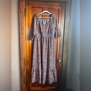 Bloomchic size 1x Floral Multicolor midi Dress